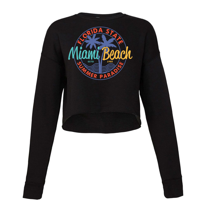 Miami Beach Summer Paradise Cropped Sweater by devy | Artistshot