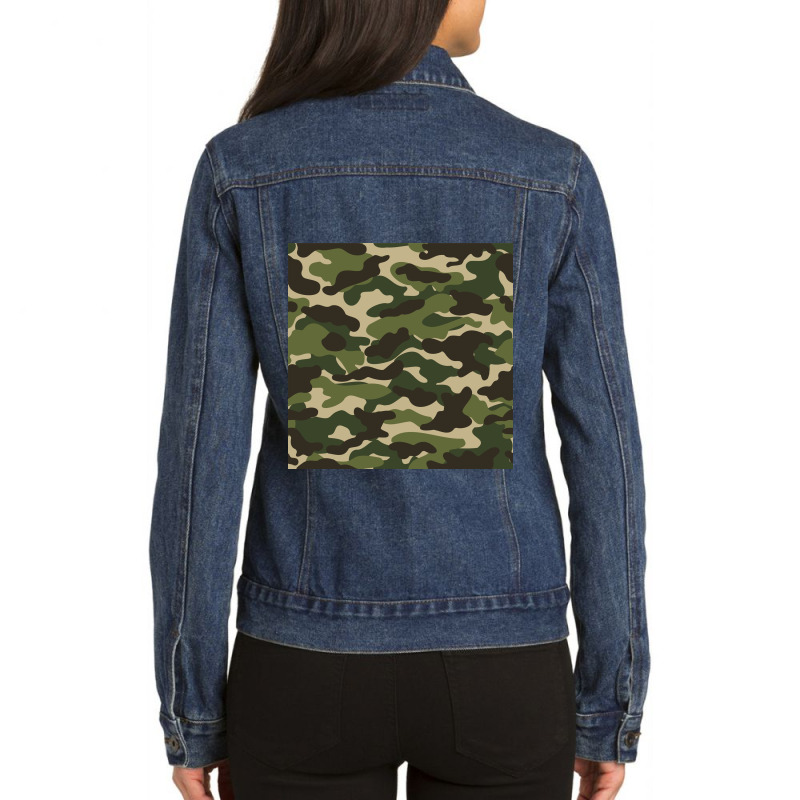 Camo Pattern 1 Ladies Denim Jacket by AffandAhm | Artistshot