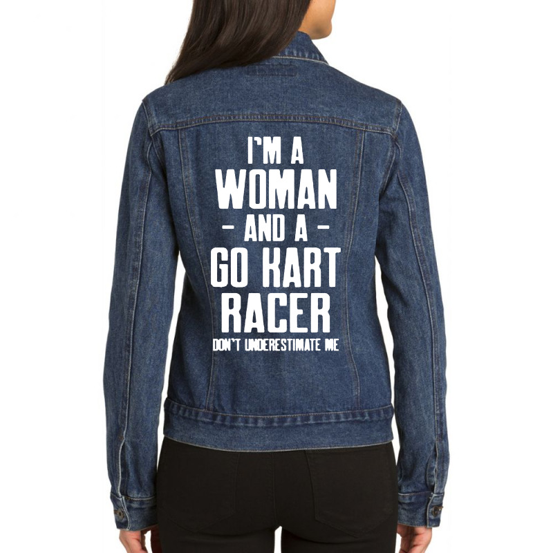 Go Cart Racer Ladies Denim Jacket by jasmine Tees | Artistshot