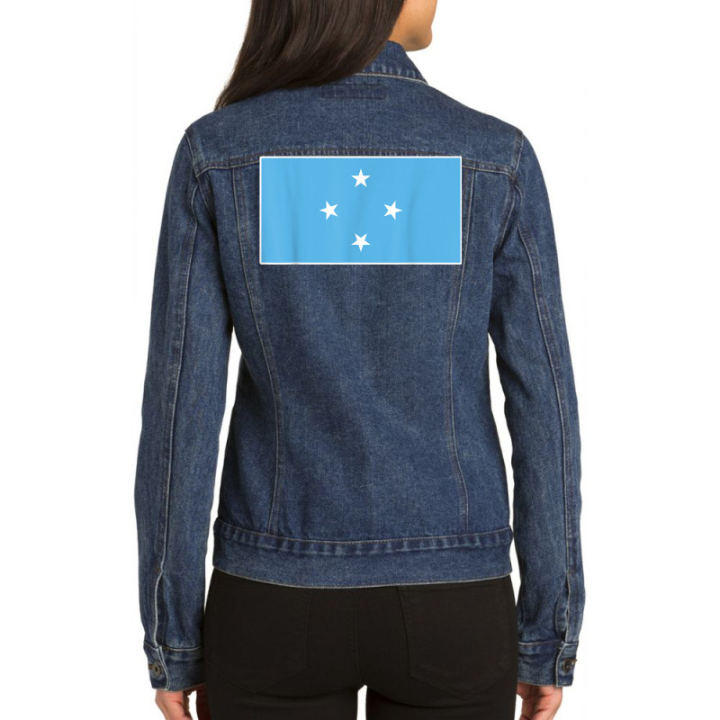 Micronesia T Shirt Chuukese Tee Flag Souvenir Gift T Shirt Ladies Denim Jacket by holly434 | Artistshot