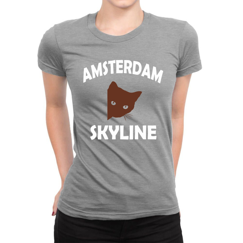 Amsterdam Skyline Cat Ladies Fitted T-Shirt by Harjaya Elon | Artistshot