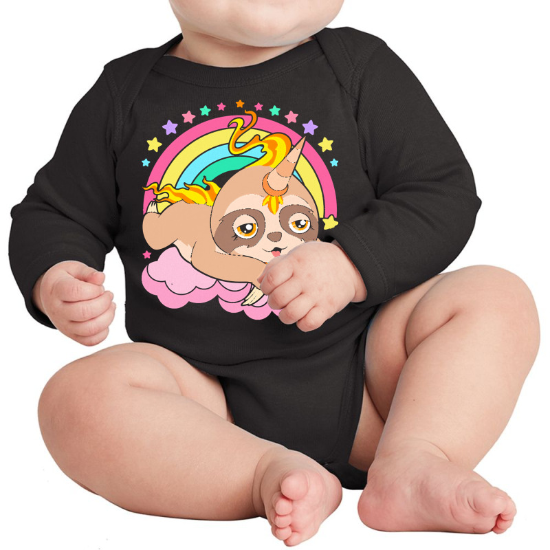 Animal T  Shirt Cute Sloth Magical Unicorn Slothicorn Lazy Animal T  S Long Sleeve Baby Bodysuit by wlowe820 | Artistshot