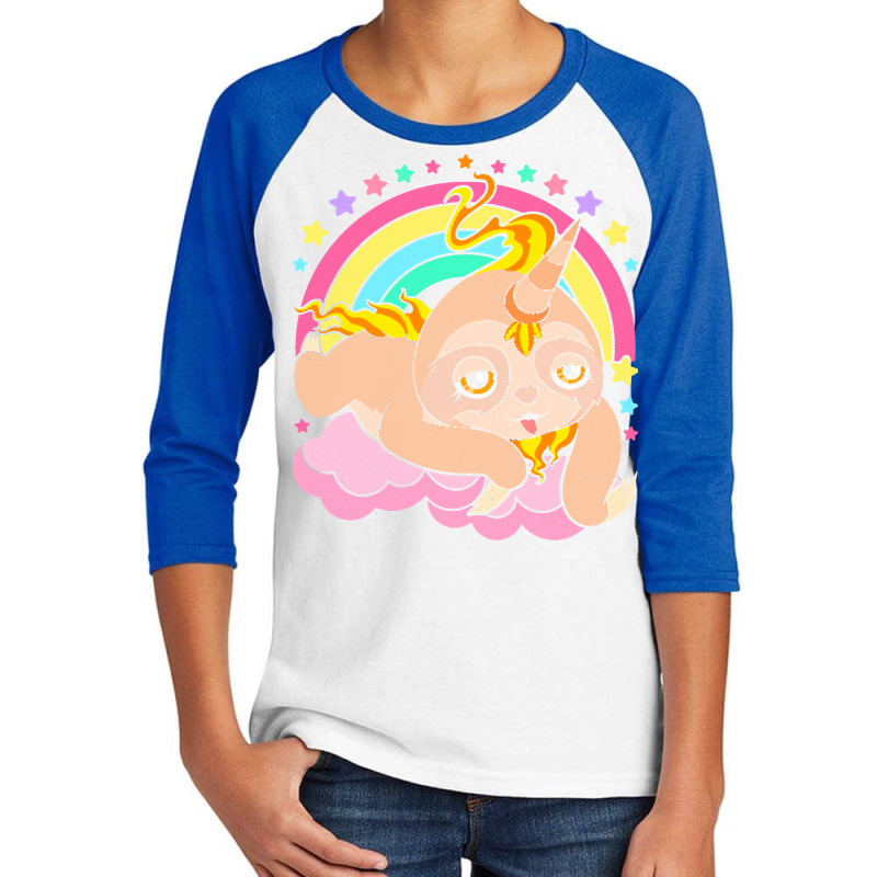 Animal T  Shirt Cute Sloth Magical Unicorn Slothicorn Lazy Animal T  S Youth 3/4 Sleeve by wlowe820 | Artistshot