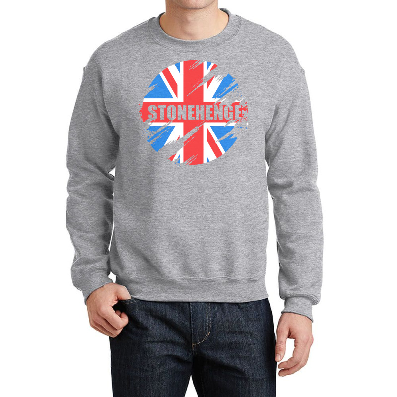 Union Jack T  Shirt Stonehenge British Flag England U K Britain Union Crewneck Sweatshirt | Artistshot