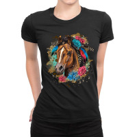 Quarter Horse Floral Ladies Fitted T-shirt | Artistshot