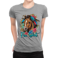 Free Spirit Quarter Horse Floral Ladies Fitted T-shirt | Artistshot