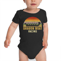 Vintage Retro Dragon Boat Racing Striped Sunset Graphic T Shirt Baby Bodysuit | Artistshot