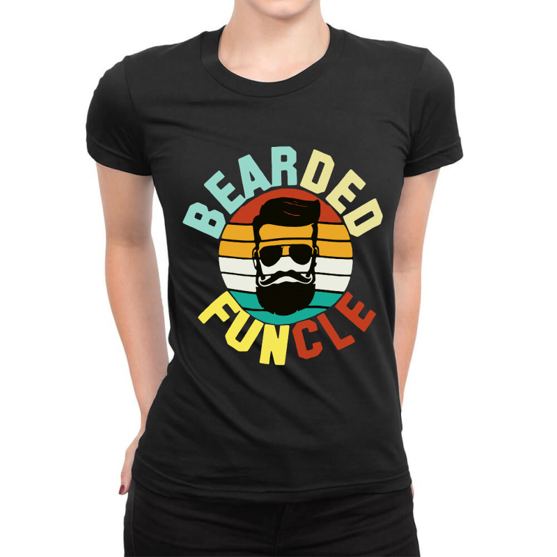 Cool Bearded Funcle Funny Ladies Fitted T-Shirt by trokeryth | Artistshot