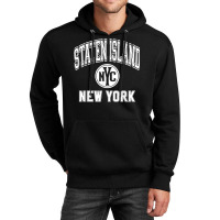 Staten Island New York Nyc Varsity Style Pink W White Print T Shirt Unisex Hoodie | Artistshot