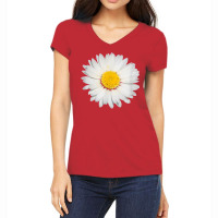 Top View Of A White Common Daisy Isolated T Shirt Women's V-neck T-shirt | Artistshot