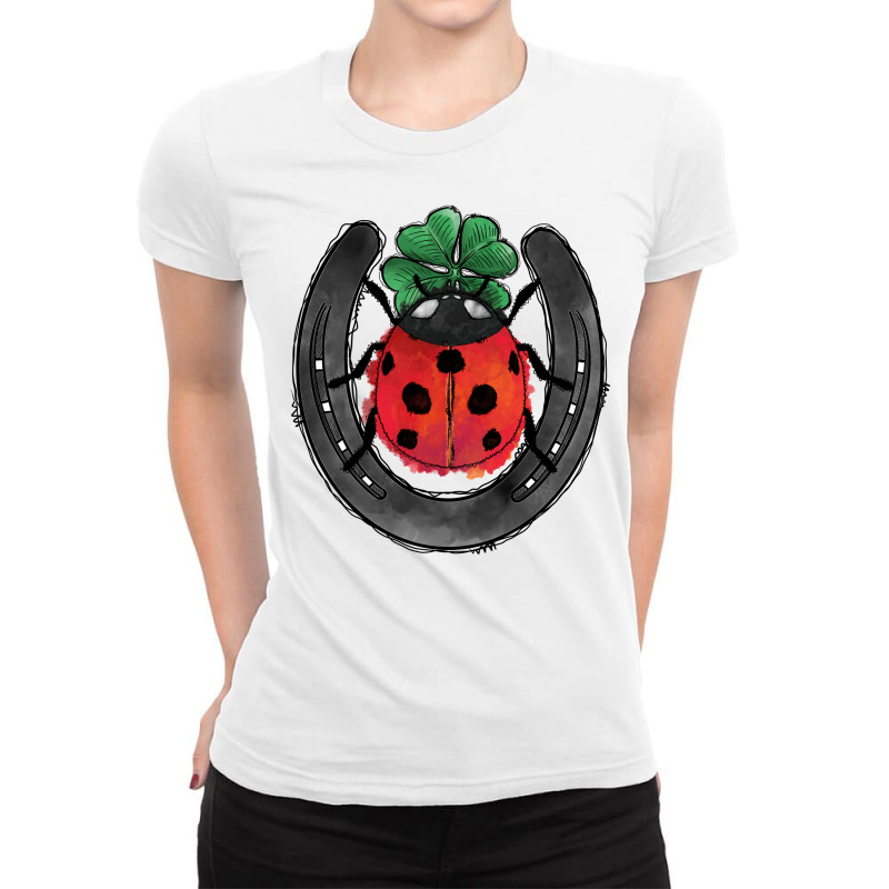 Ladybird And Horseshoe Ladies Fitted T-shirt | Artistshot