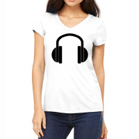 Headphones Women's V-neck T-shirt | Artistshot