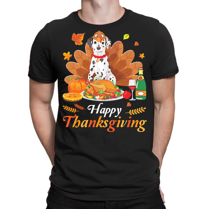 Dalmatian Happy Thanksgiving Christmas T  Shirt Dalmatian Turkey Costu T-shirt | Artistshot