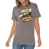 Live Love Bake Typography Vintage T-shirt | Artistshot