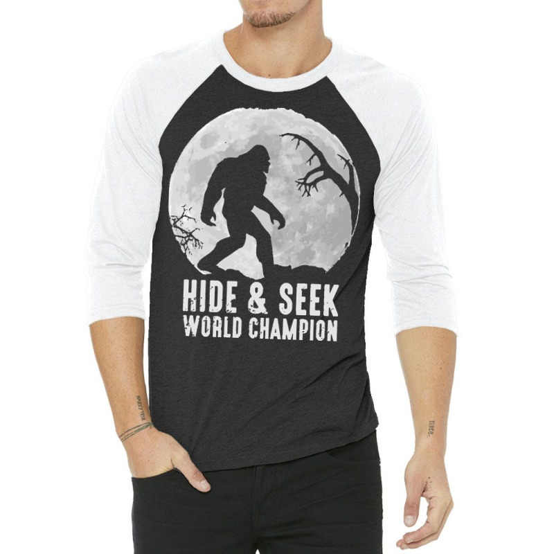 Bigfoot T  Shirt Retro Bigfoot Hide & Seek World Champion 10 3/4 Sleeve Shirt by wehnereffie391 | Artistshot