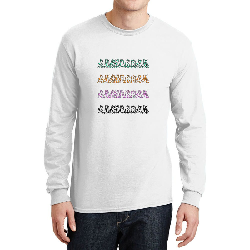 Amsterdam Graffiti Lettering Netherlands Long Sleeve Shirts by MR.MeeD | Artistshot