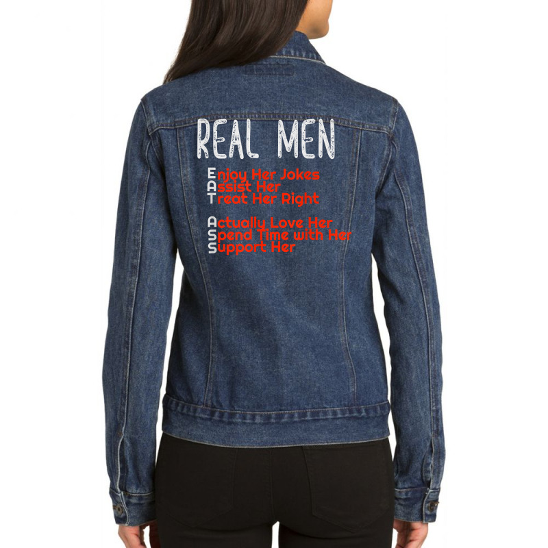 Real Men Eat Ass Funny Acronym Gift T Shirt For Men Ladies Denim Jacket by sosieclaton | Artistshot