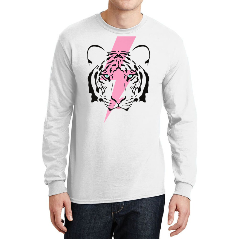 Tiger And Hot Pink Lightning Bolt Premium T Shirt Long Sleeve Shirts by SchonbergerKamile | Artistshot