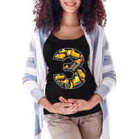 Kids 3rd Birthday Bulldozer Truck Excavator 3 Year Old Boy Kids T Shir Maternity Scoop Neck T-shirt | Artistshot