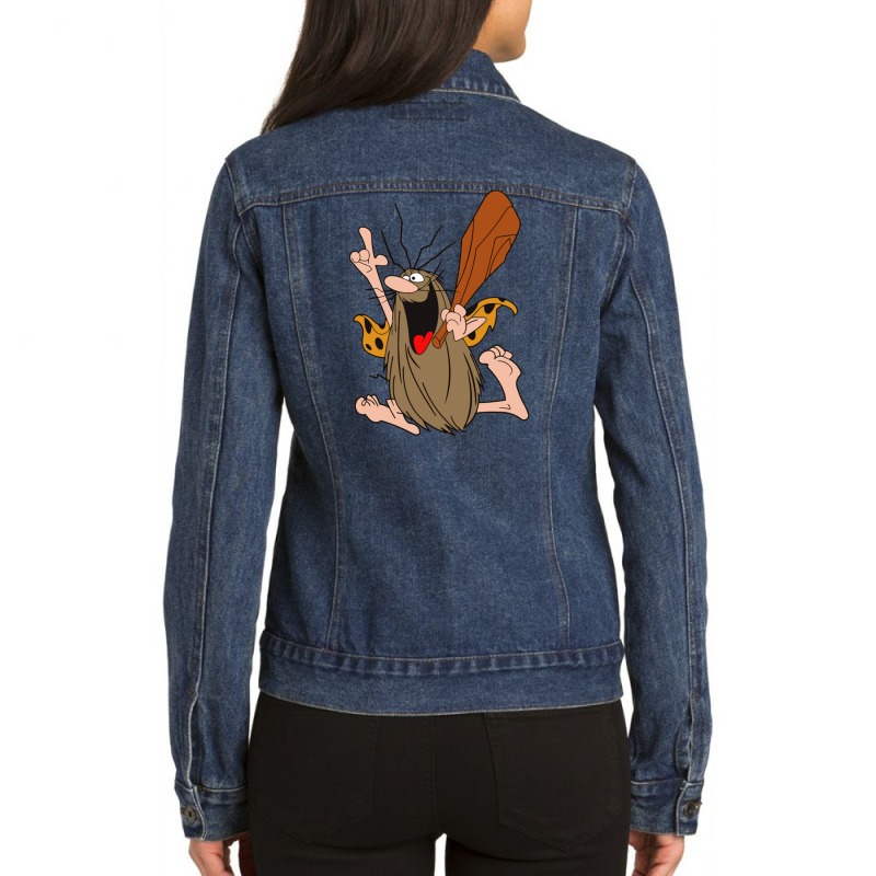 Caveman Ladies Denim Jacket by galihno | Artistshot