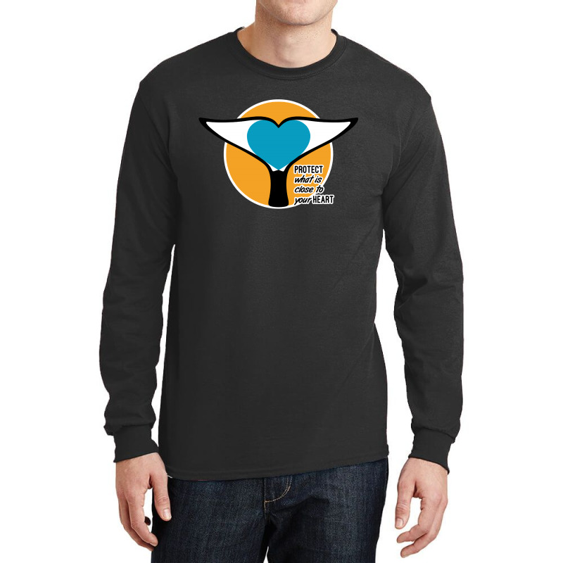 Whale Tail Heart  Protect Long Sleeve Shirts | Artistshot