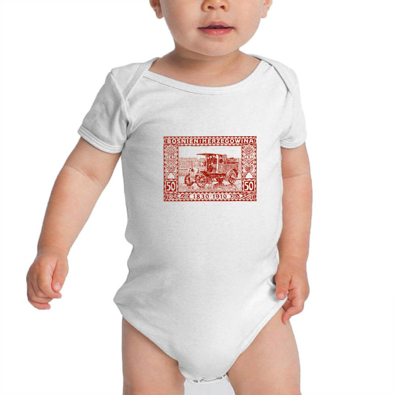 Vintage Bosnia & Herzegovina Stamp Design Baby Bodysuit by sabitung | Artistshot