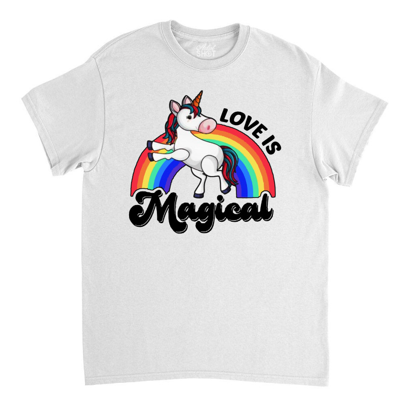 Love Is Magical Unicorn Classic T-shirt by jurdex Tees | Artistshot