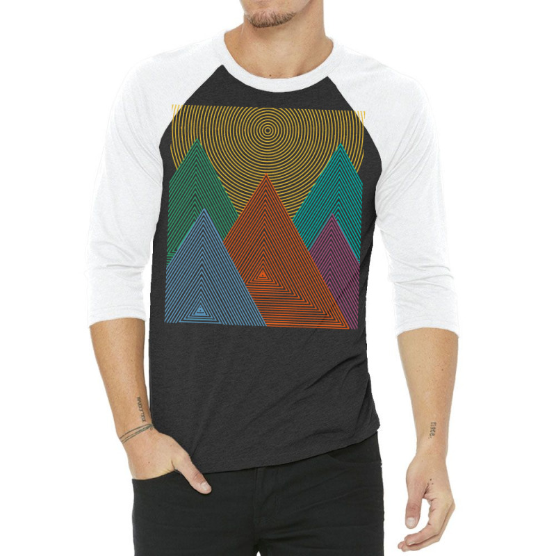 Geometric T  Shirt Geometry Mountain T  Shirt 3/4 Sleeve Shirt | Artistshot