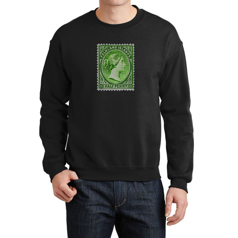 Vintage Falkland Islands Postage Stamp Design Crewneck Sweatshirt by sabitung | Artistshot