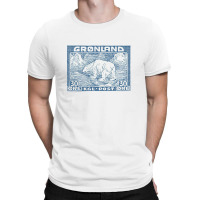 Vintage Greenland Polar Bear Postage Stamp Design T-shirt | Artistshot