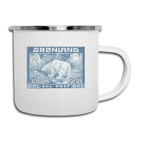 Vintage Greenland Polar Bear Postage Stamp Design Camper Cup | Artistshot