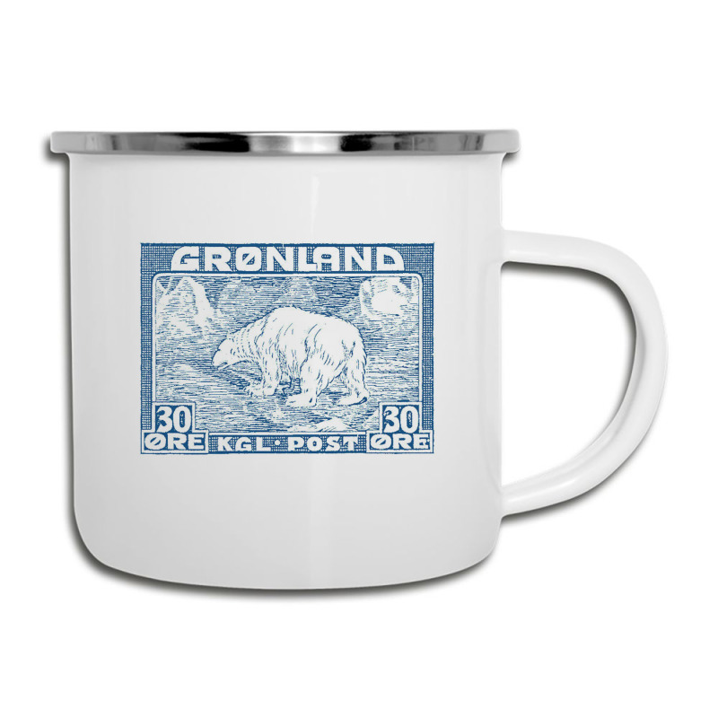 Vintage Greenland Polar Bear Postage Stamp Design Camper Cup | Artistshot