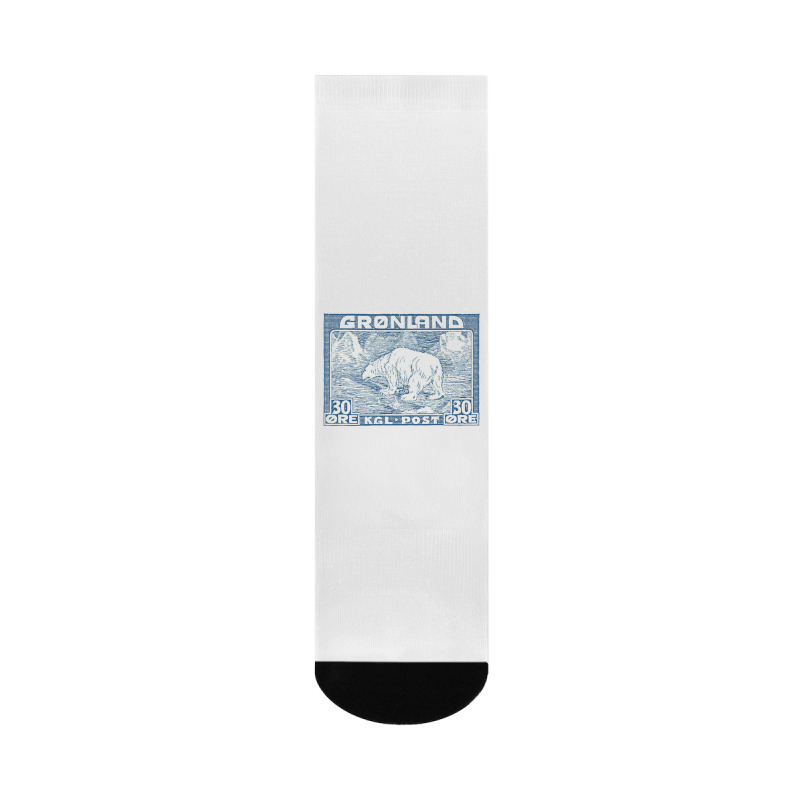 Vintage Greenland Polar Bear Postage Stamp Design Crew Socks | Artistshot