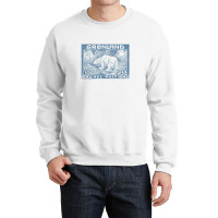 Vintage Greenland Polar Bear Postage Stamp Design Crewneck Sweatshirt | Artistshot