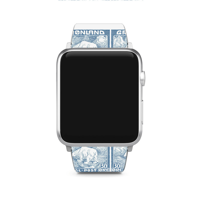 Vintage Greenland Polar Bear Postage Stamp Design Apple Watch Band | Artistshot