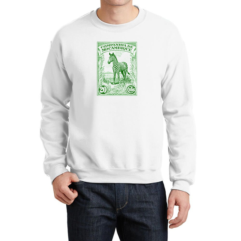 Vintage Mozambique Africa Postage Stamp Design Crewneck Sweatshirt by sabitung | Artistshot