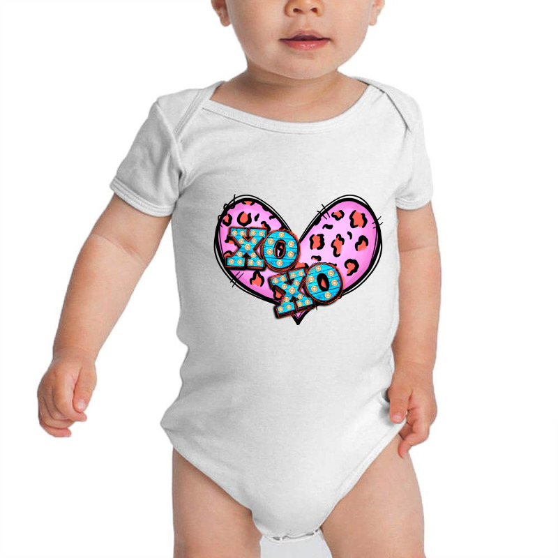 Xoxo Leopard Heart Baby Bodysuit by Apollo | Artistshot