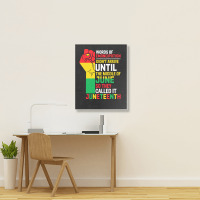 Juneteenth T  Shirt Words Of Emancipation Didn't Arrive Until The Midd Portrait Canvas Print | Artistshot