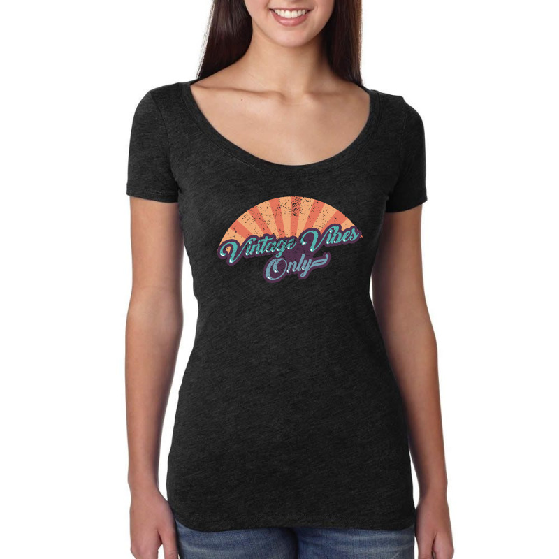 Vintage Vibes Only Women's Triblend Scoop T-shirt by autlu2024 | Artistshot