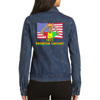 Juneteenth T  Shirt1865   Freedom Arrived   Black History Month Junete Ladies Denim Jacket | Artistshot