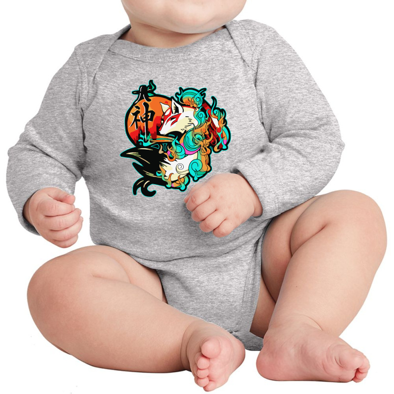 Amaterasu Fox Long Sleeve Baby Bodysuit | Artistshot