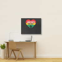 Juneteenth Vibes Only T  Shirt Juneteenth Heart Vibes Only T  Shirt Landscape Canvas Print | Artistshot