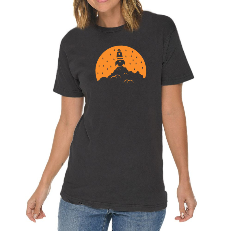 Rocket Launch Orange Vintage T-shirt | Artistshot