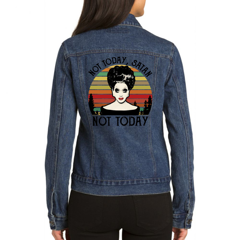 Not Today Satan Not Today Vintage Ladies Denim Jacket by Garden Store | Artistshot