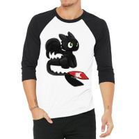 Red Tail Black Dragon Cute 3/4 Sleeve Shirt | Artistshot