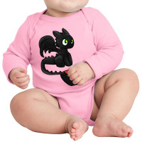 Red Tail Black Dragon Cute Long Sleeve Baby Bodysuit | Artistshot