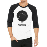 Minimal Aquarius Zodiac Sign 3/4 Sleeve Shirt | Artistshot