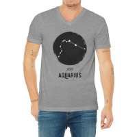 Minimal Aquarius Zodiac Sign V-neck Tee | Artistshot