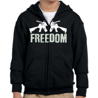 Independence Day T  Shirt Freedom Crossed M4 A1 Machine Guns For Veter Youth Zipper Hoodie | Artistshot