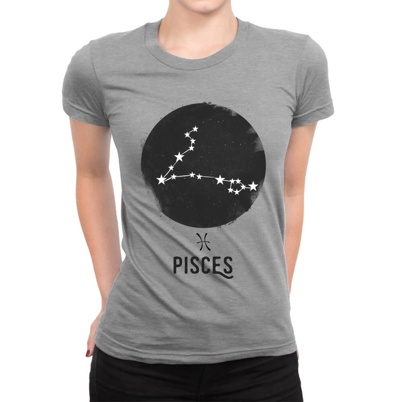 Minimal Pisces Zodiac Sign Ladies Fitted T-Shirt by tshiart | Artistshot